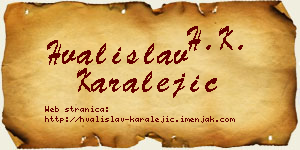 Hvalislav Karalejić vizit kartica